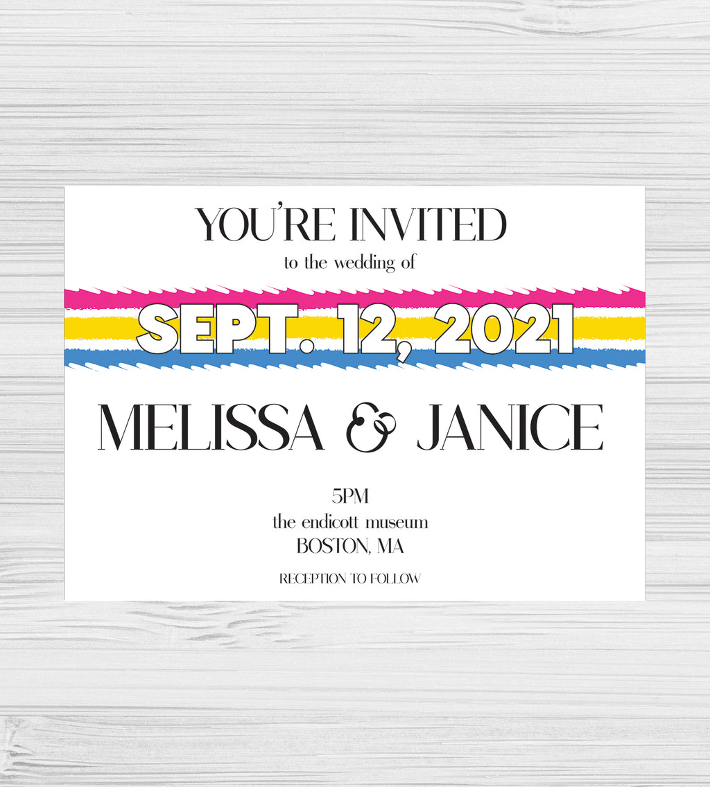LGBTQ  Pansexual Wedding Invitation