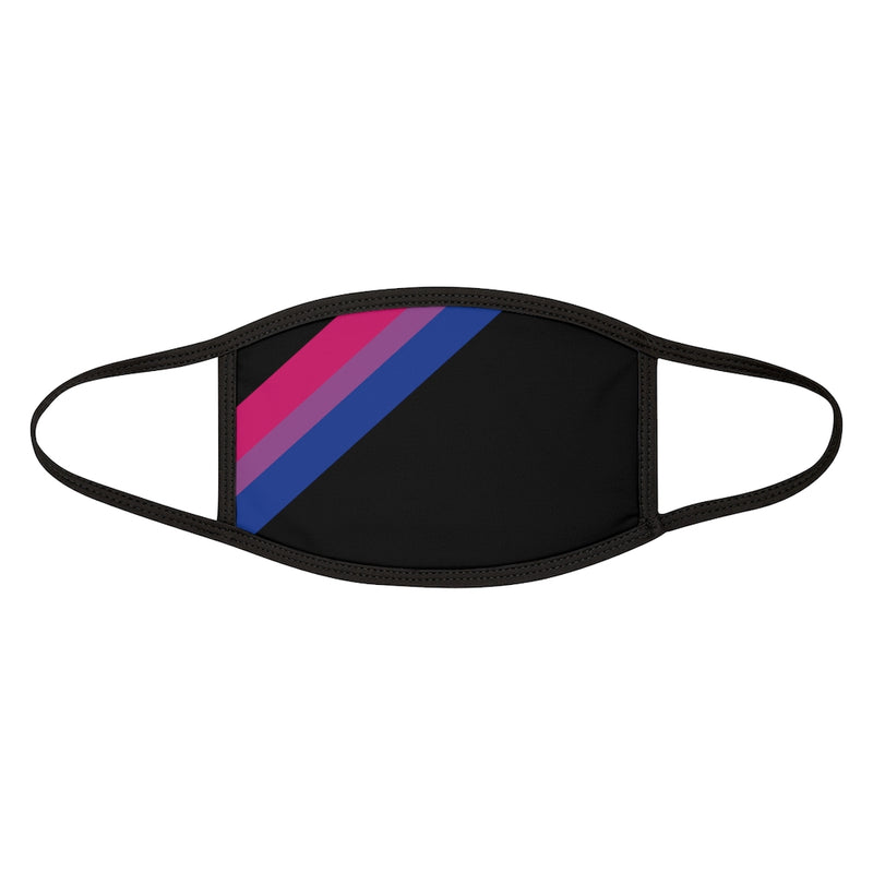 Black Fabric Face Mask with Bi-sexual Pride Stripes