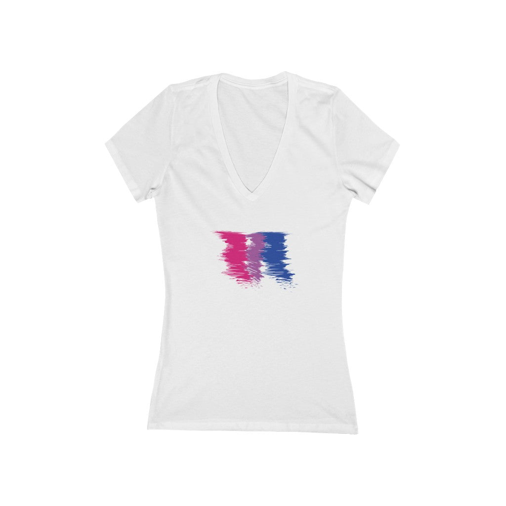 Bisexual Scribble Pride Deep V-Neck T-shirt