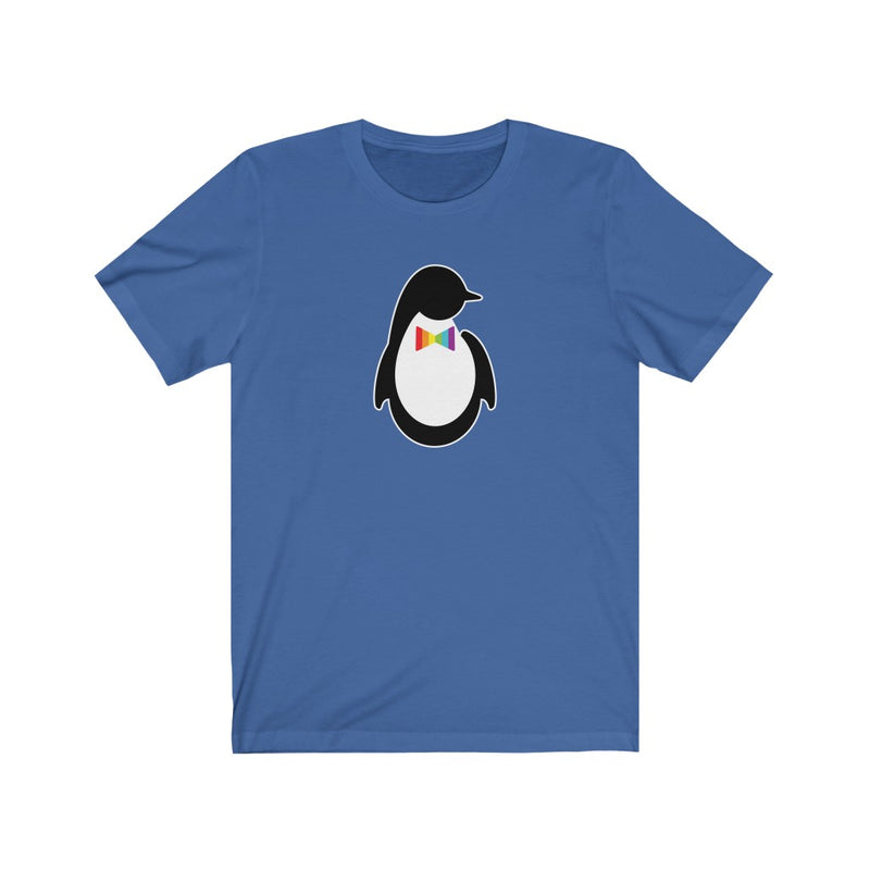 True Royal Blue Crewneck Tshirt with Dash of Pride Penguin Logo