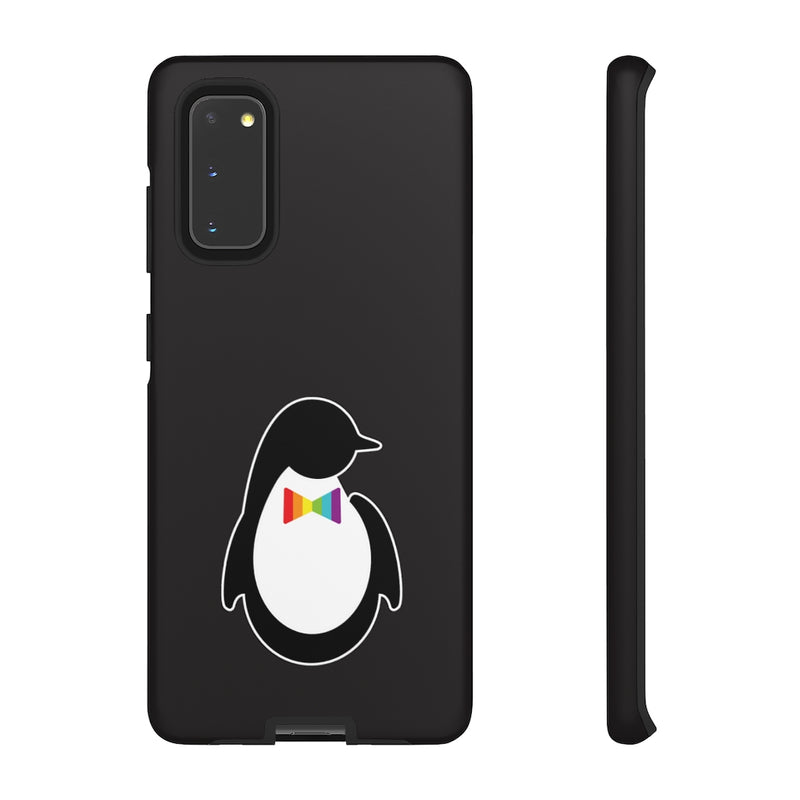 Samsung Galaxy S20 Matte Black Phone Case with Dash of Pride Penguin Logo - Back and Side View