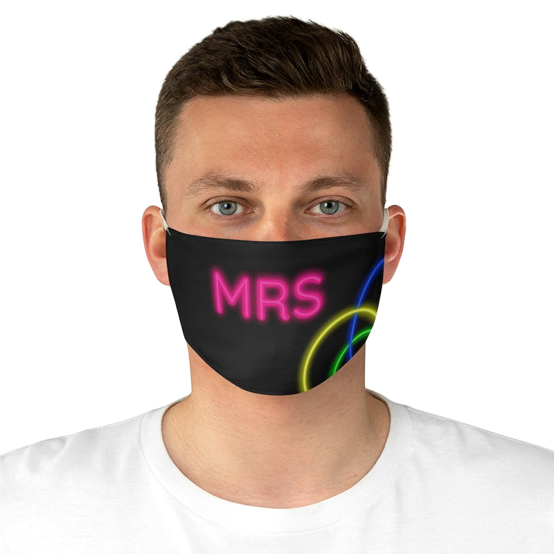 Mrs Neon Wedding Fabric Face Mask