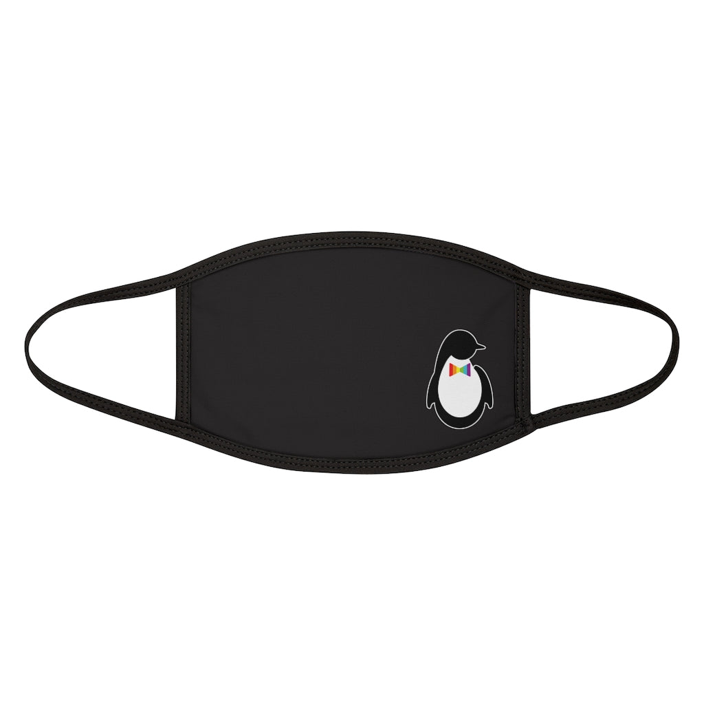 Black Fabric Face Mask with Dash of Pride Penguin Logo
