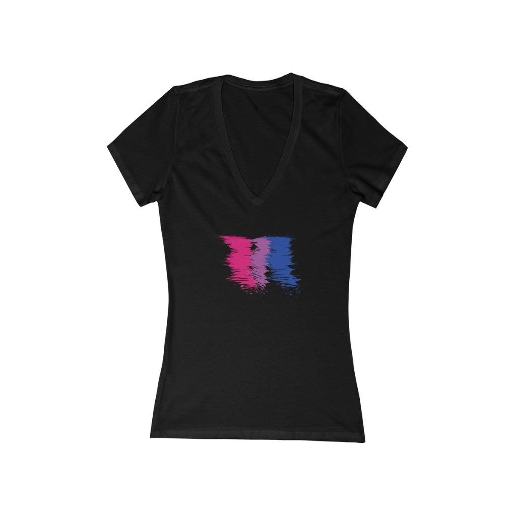Bisexual Scribble Pride Deep V-Neck T-shirt