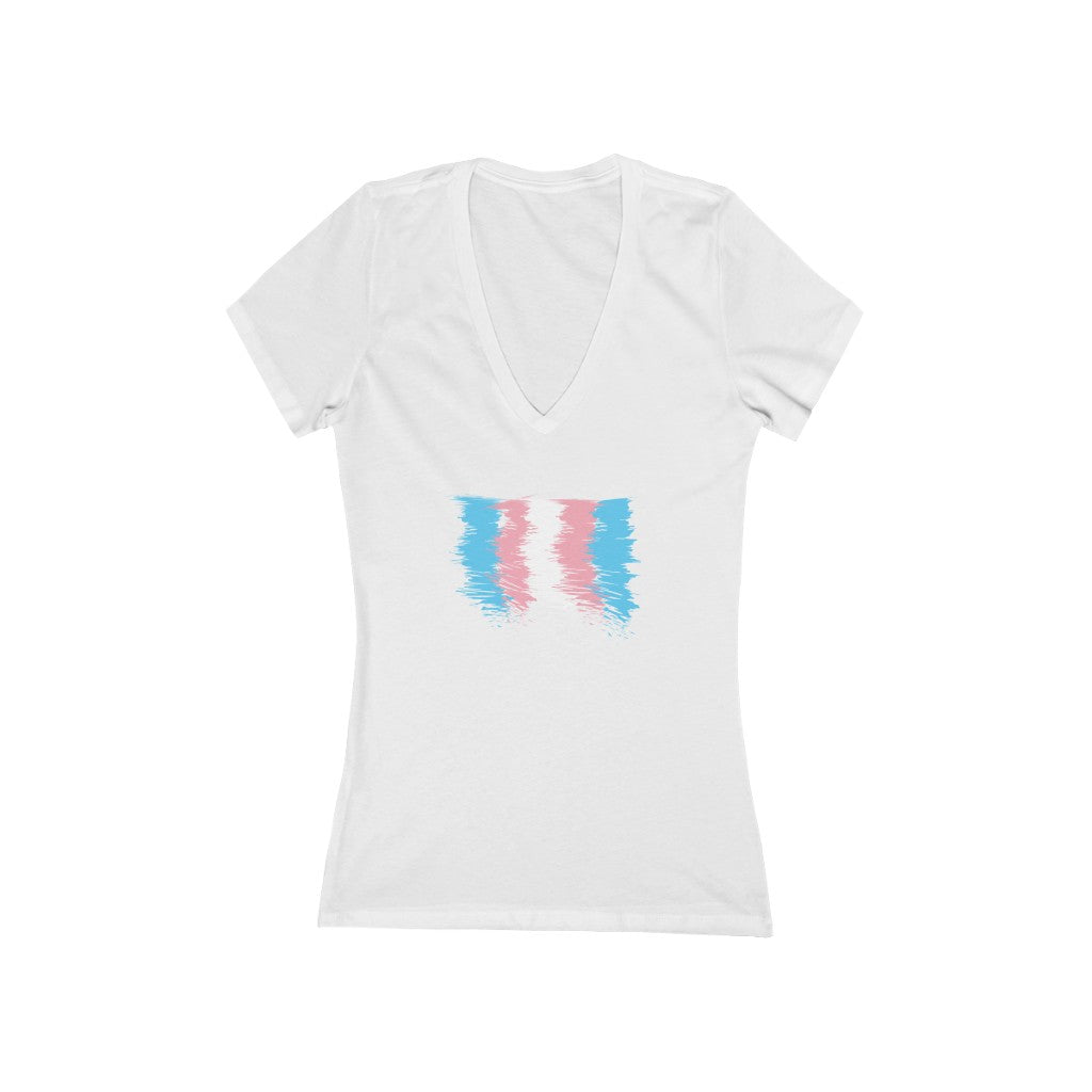 Transgender Scribble Pride Deep V-Neck T-shirt
