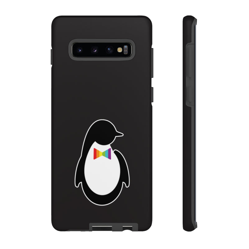 Samsung Galaxy S10 Plus Matte Black Phone Case with Dash of Pride Penguin Logo - Back and Side View