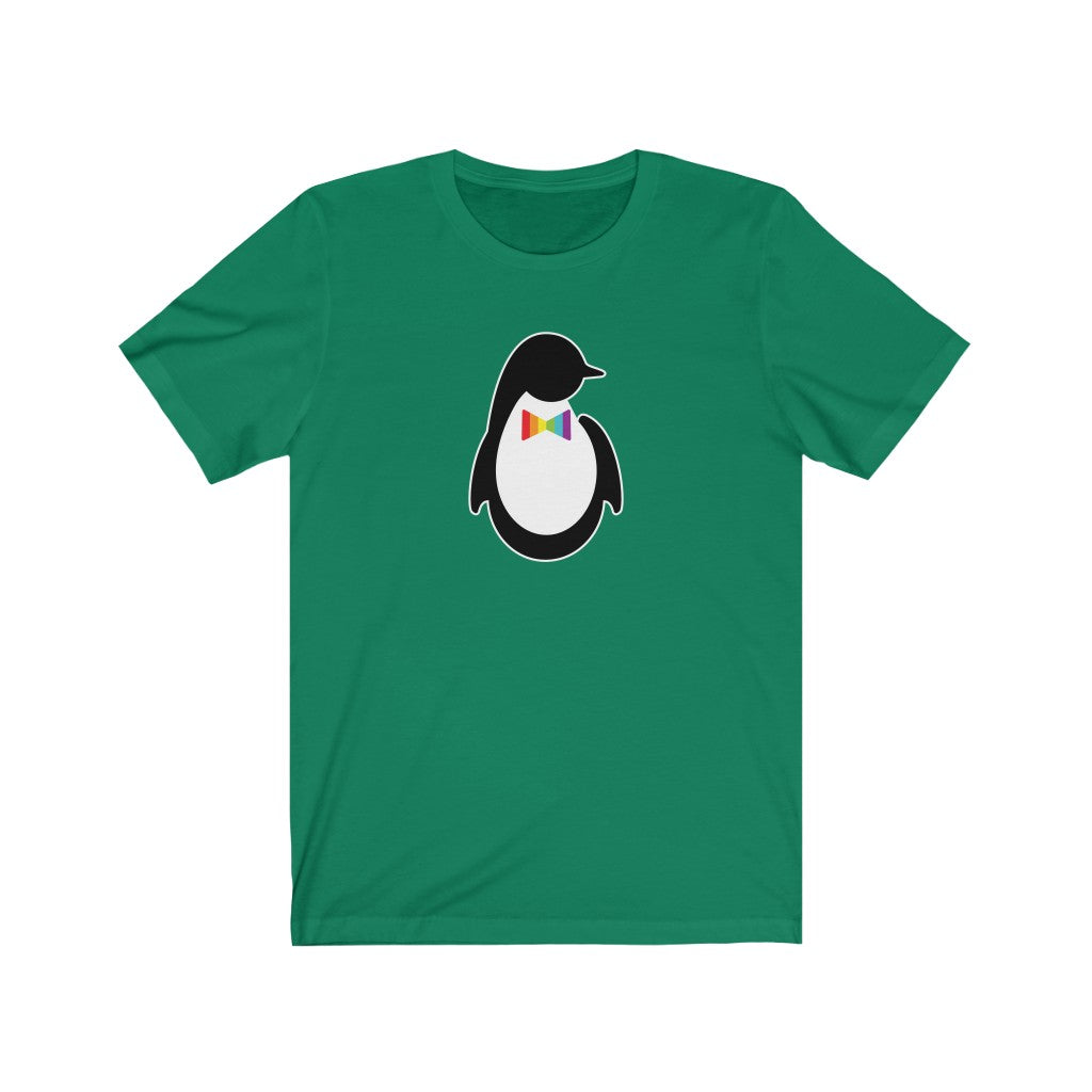 Kelly Green Crewneck Tshirt with Dash of Pride Penguin Logo