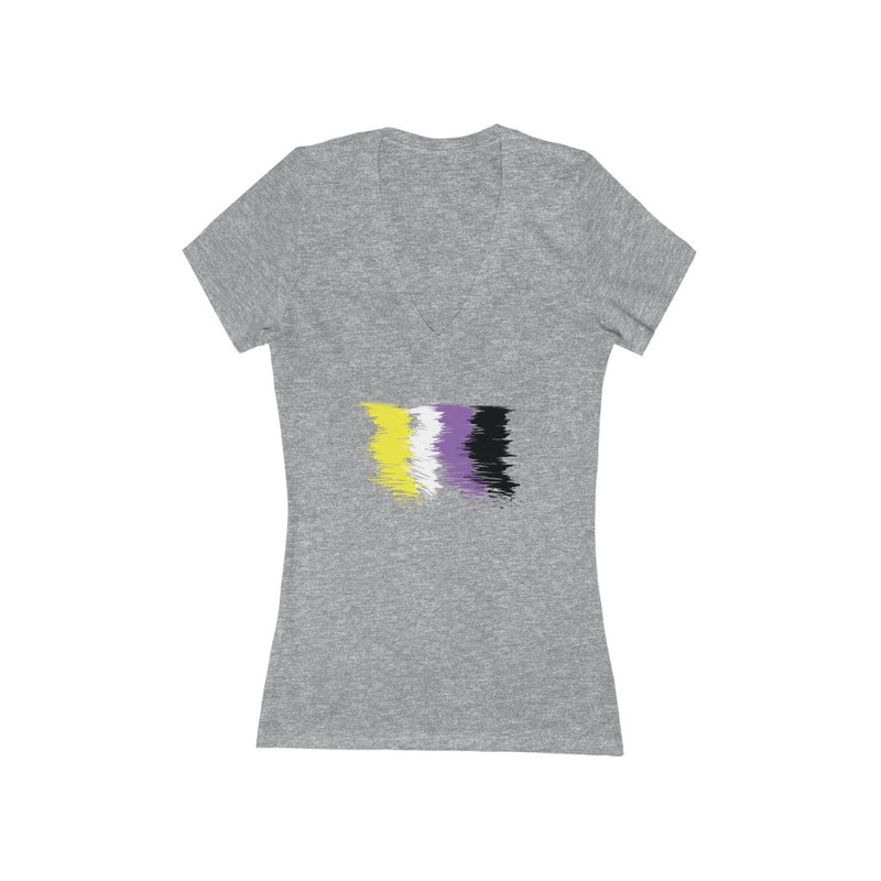 Nonbinary Scribble Pride Deep V-Neck T-shirt