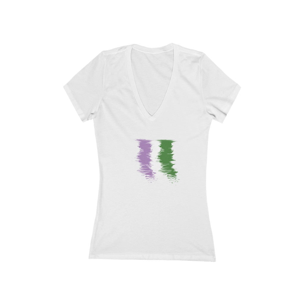 Genderqueer Scribble Pride Deep V-Neck T-shirt