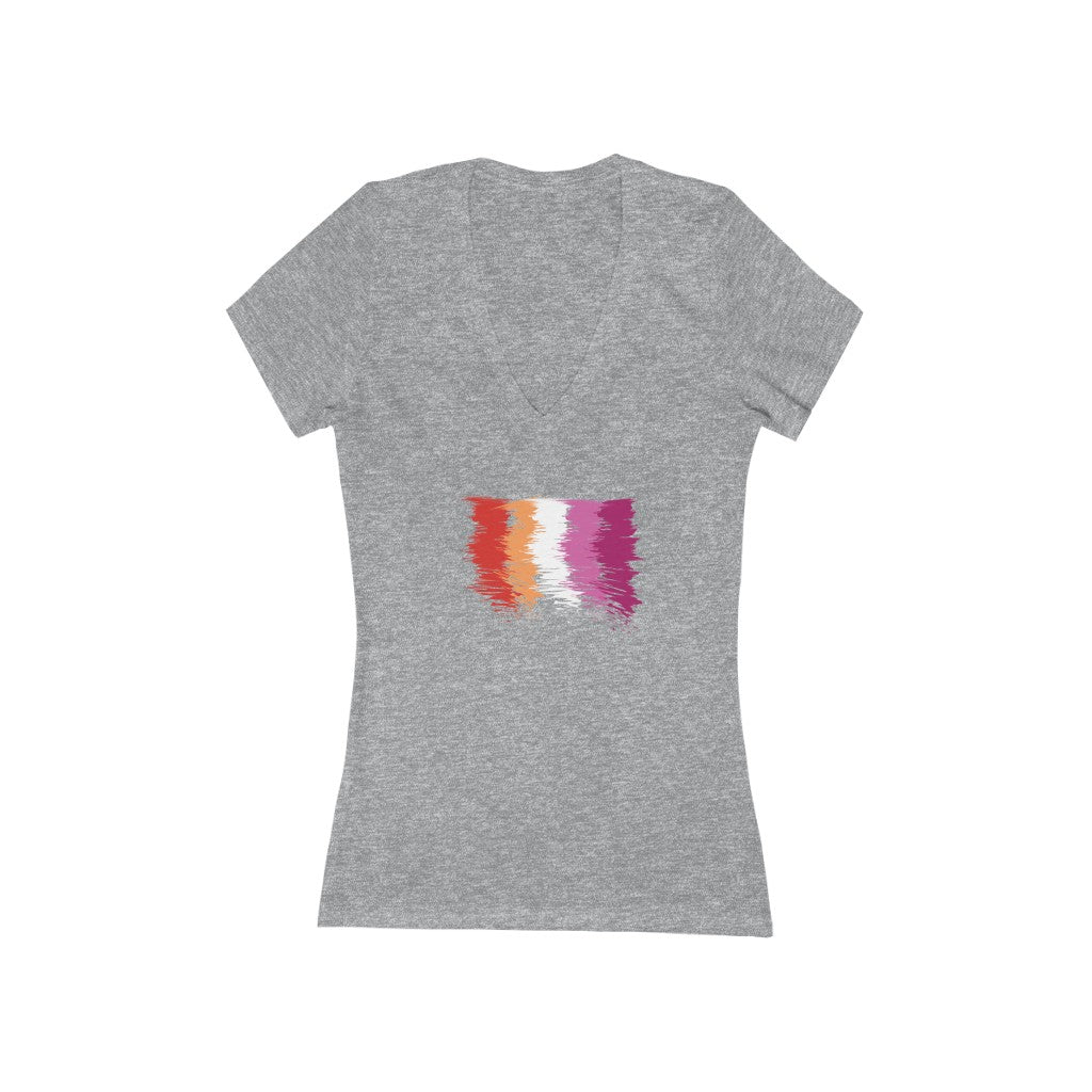 Lesbian Scribble Pride Deep V-Neck T-shirt