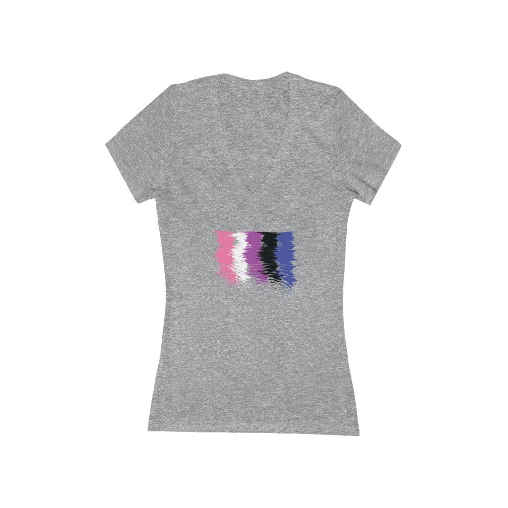Genderfluid Scribble Pride Deep V-Neck T-shirt
