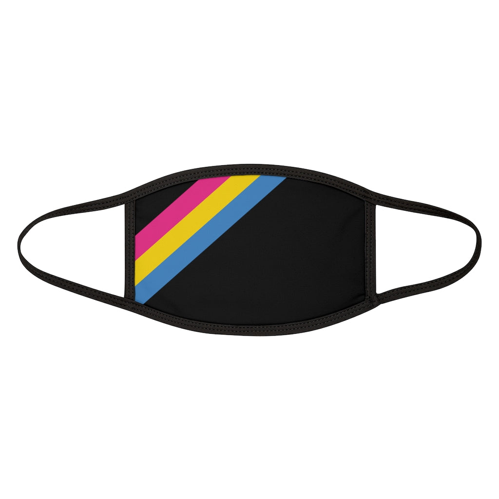 Black Fabric Face Mask with Pan-Sexual Pride Stripes