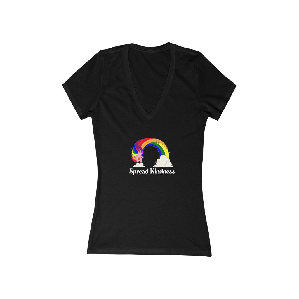 Spread Kindness Rainbow Pride Deep V-Neck T-shirt