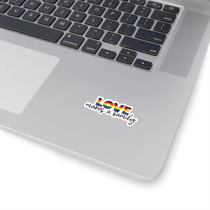 Love Makes A Family Rainbow Sticker