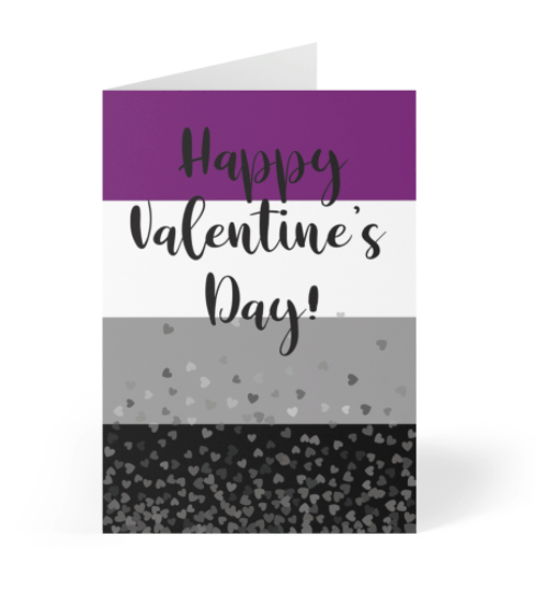Valentine's Day Card - Asexual Pride Flag with hearts