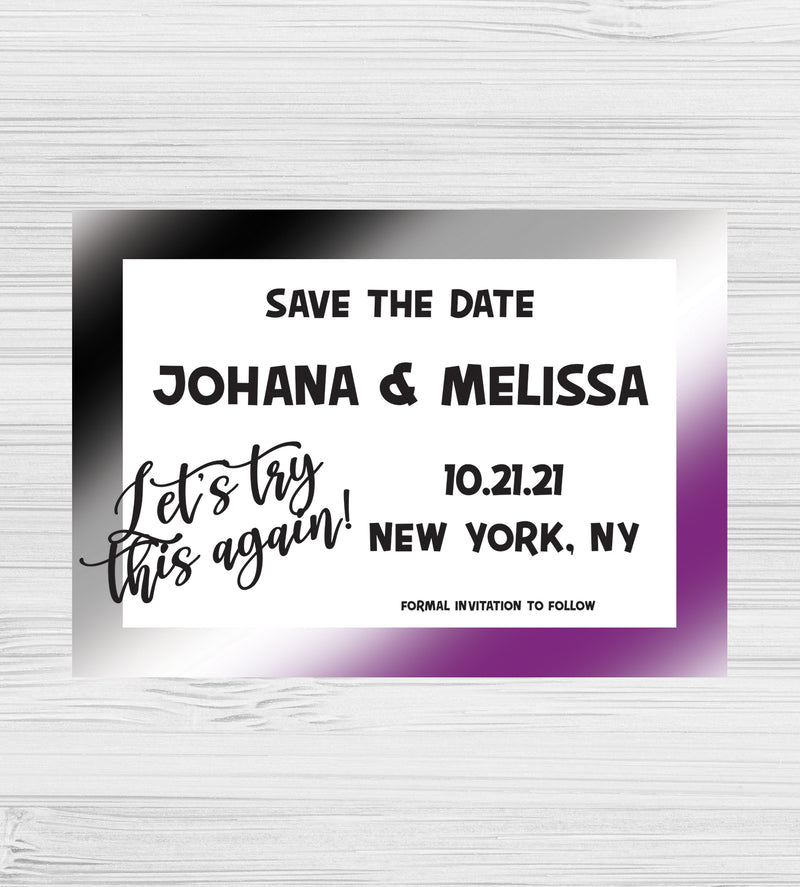 LGBTQ Asexual Wedding Save the Date