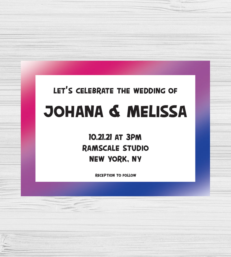 LGBTQ+ Bisexual Wedding Invitation