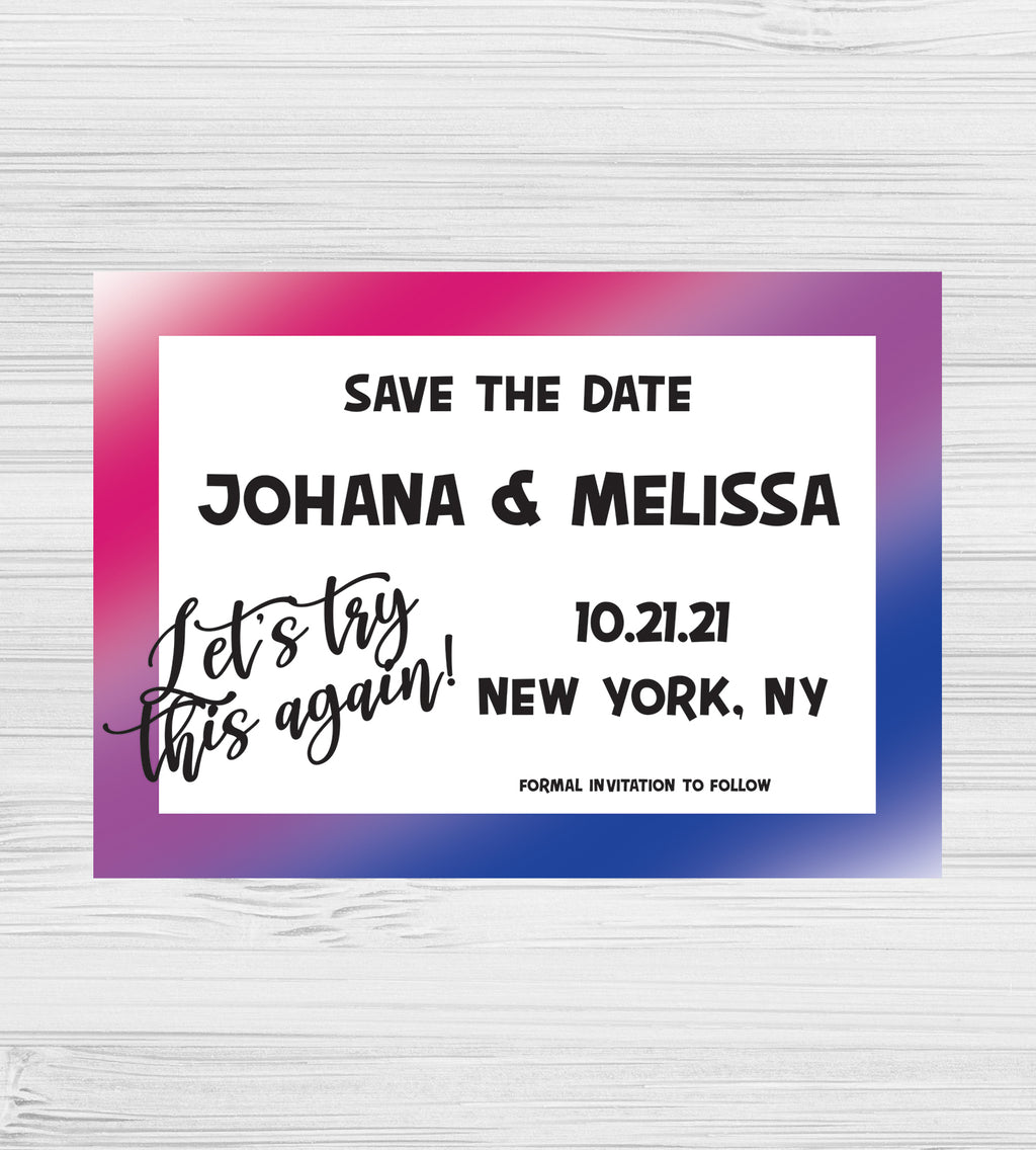 LGBTQ Bisexual Wedding Save the Date