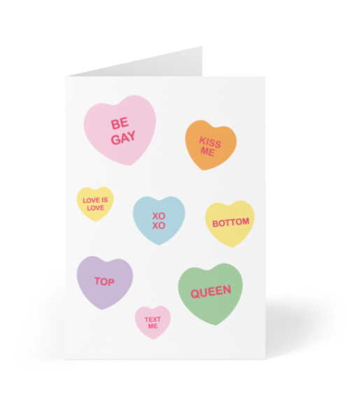 Valentine's Day - Candy Hearts LGBT Greeting Card