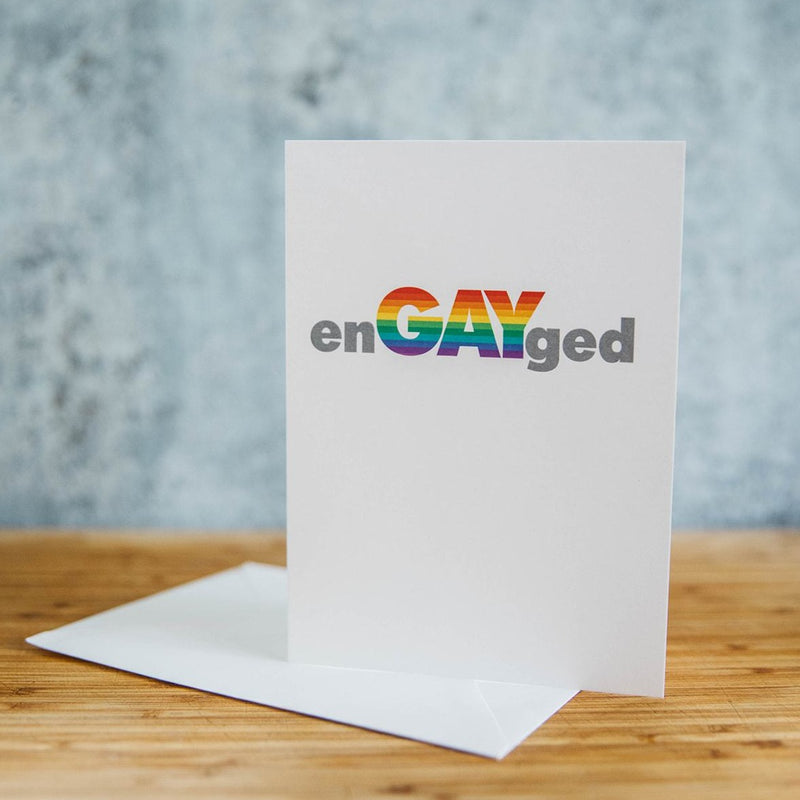 White EnGAYged Rainbow LGBTQ+ Greeting Card