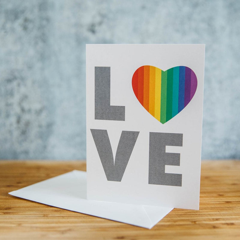 Rainbow Heart in LOVE - LGBTQ Wedding Greeting Card