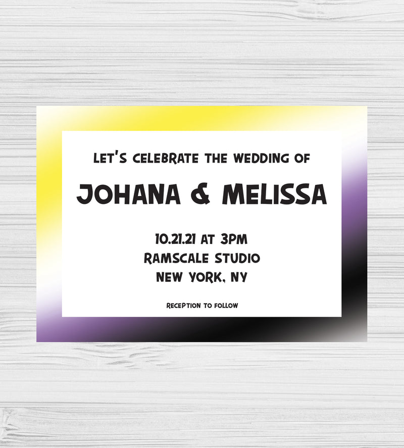 LGBTQ+ Non-Binary Wedding Invitation