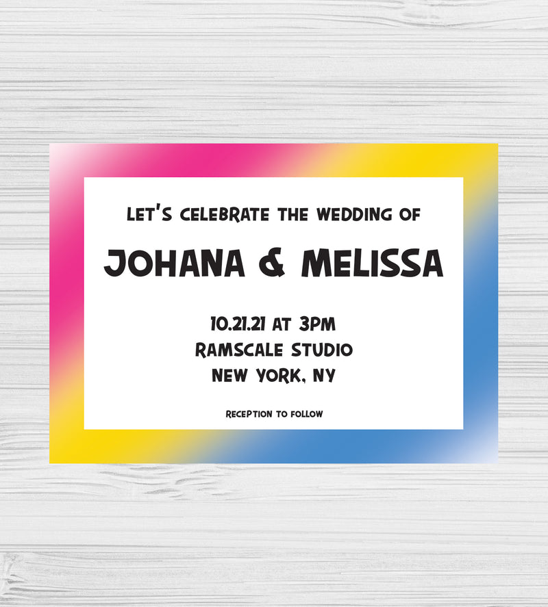 LGBTQ+ Pansexual Wedding Invitation
