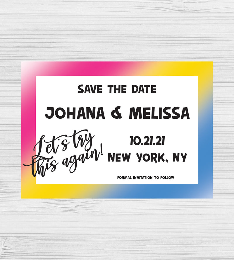 LGBTQ Pansexual Wedding Save the Date