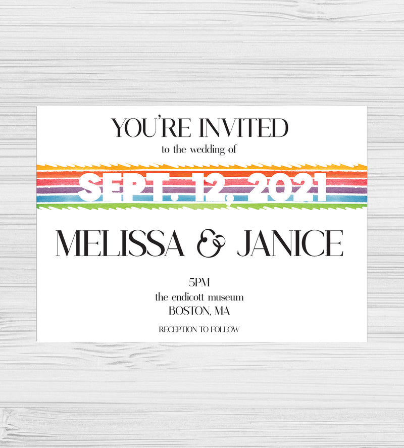 LGBTQ+ Tear Wedding Invitation