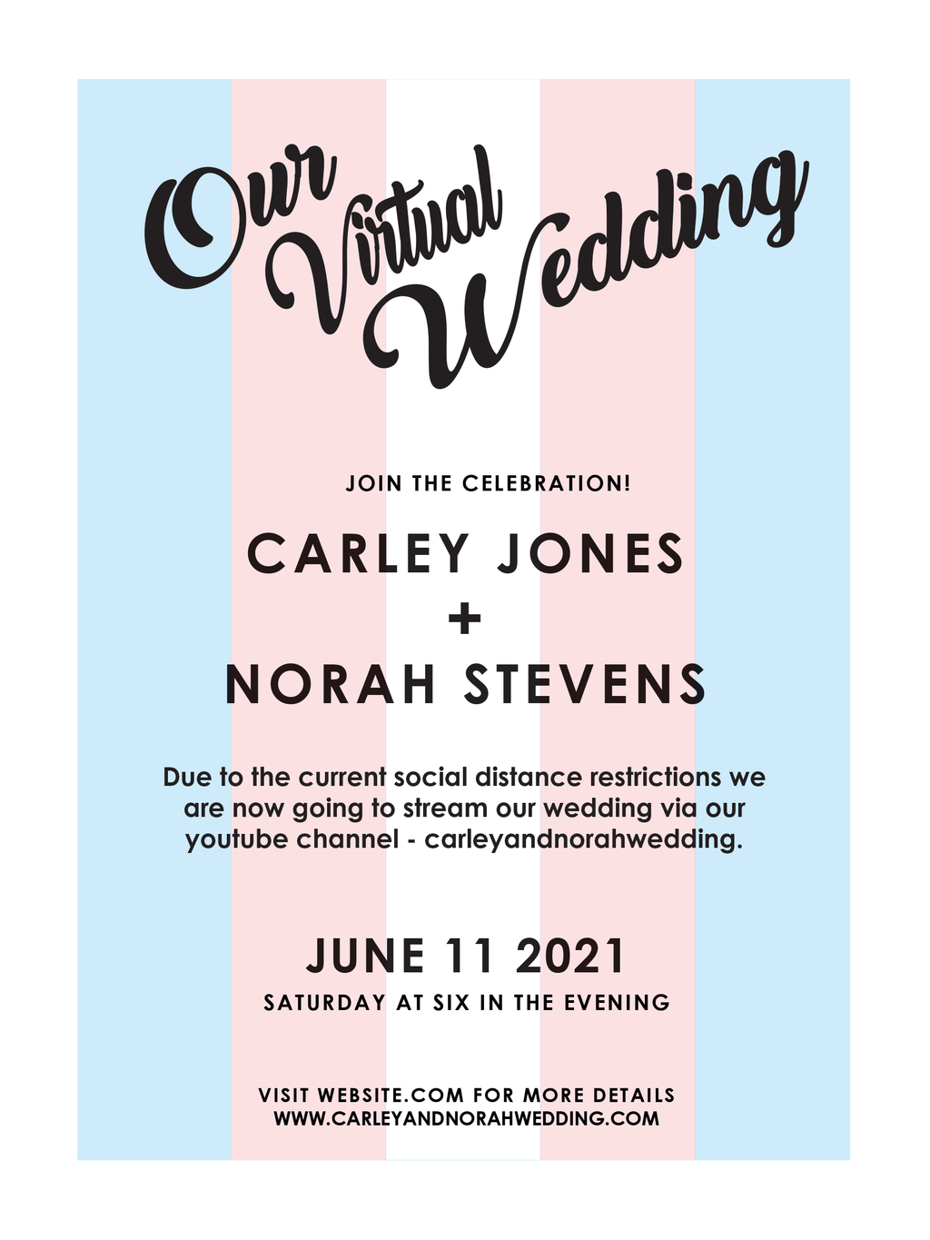 LGBTQ+ Virtual Transgender Wedding Invitation