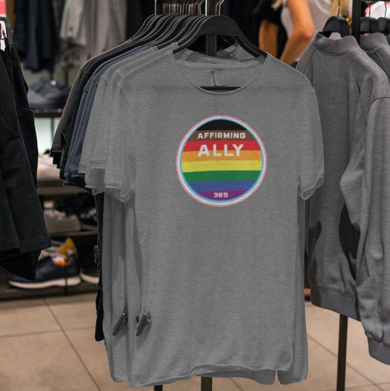 Affirming Ally LGBTQ+ Pride Tee - Heather Grey
