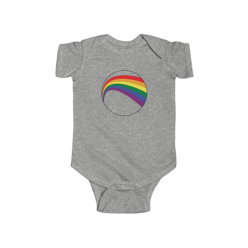 Heather Grey Infant Bodysuit with LGBT Rainbow Arc