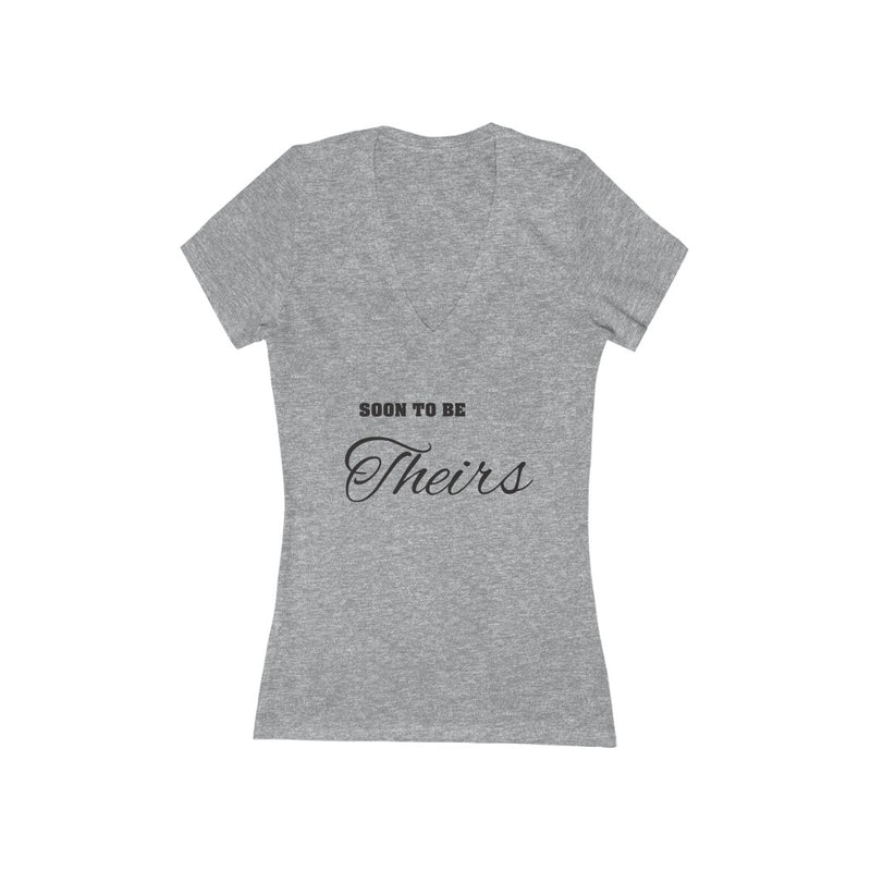 Athletic Heather Grey Fitted V-Neck Tshirt - Soon To Be Theirs in Black Text