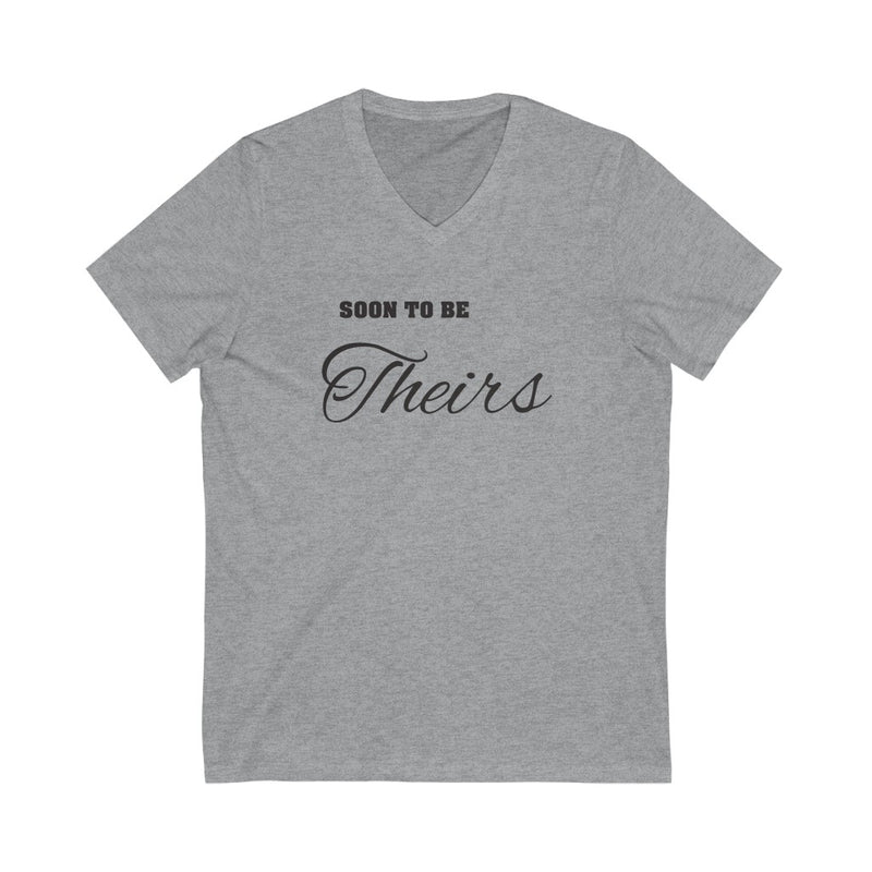 Athletic Heather Grey Unisex V-Neck Tshirt - Soon To Be Theirs in Black Text