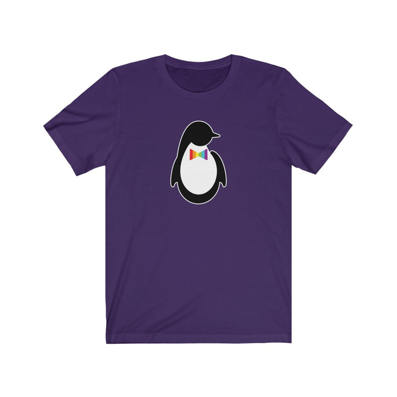 Team Purple Crewneck Tshirt with Dash of Pride Penguin Logo